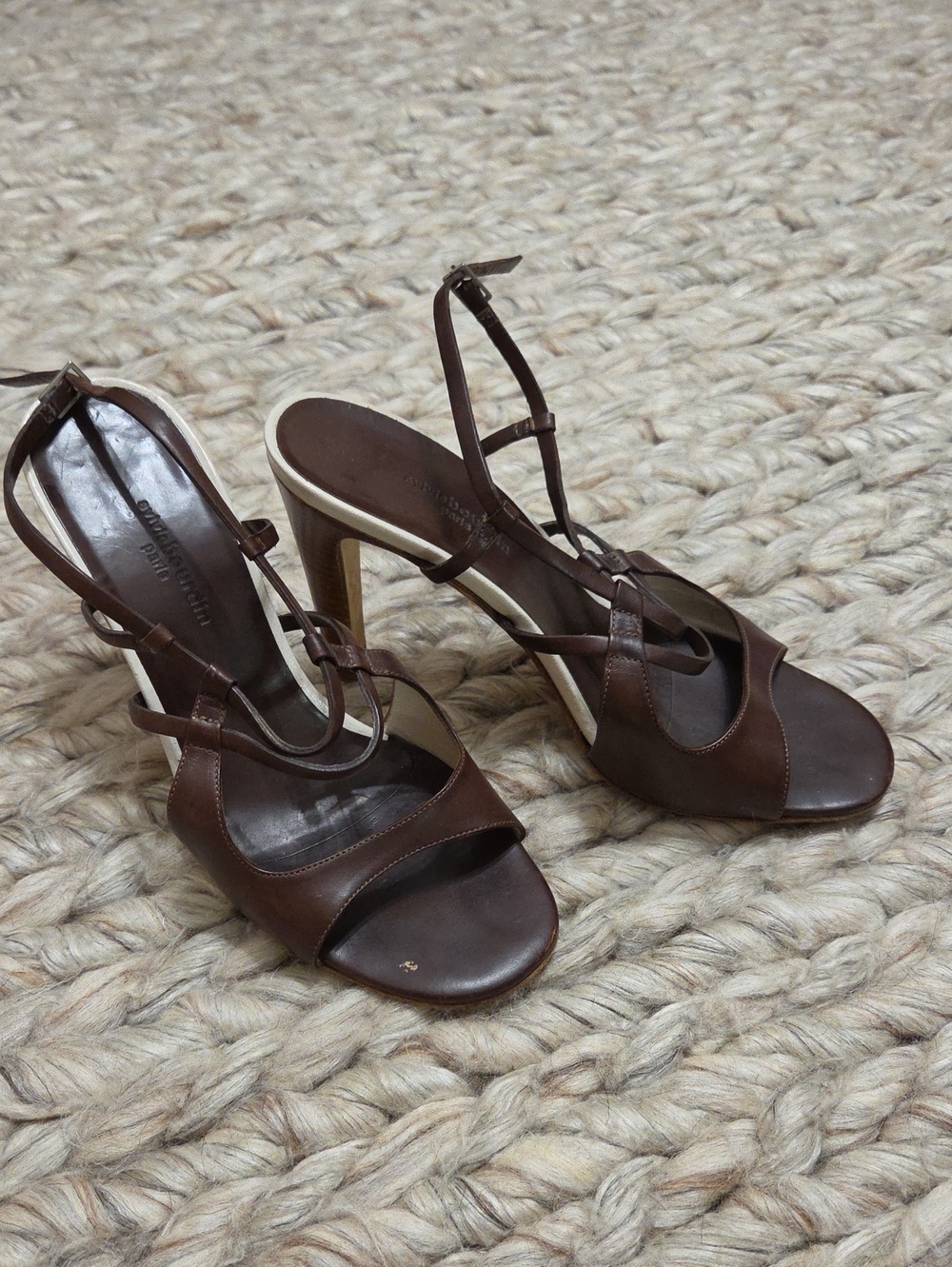 Women’s Brown Leather Strappy Heeled Sandals